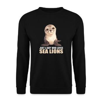 Sea Lions Sea Lion - Unisex Sweatshirt - black - Front - Alina (178cm) & Michal (187cm)