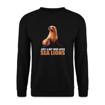 Sea Lions Sea Lion - Unisex Sweatshirt - black - Front - Alina (178cm) & Michal (187cm)
