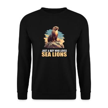 Sea Lions Sea Lion - Unisex Sweatshirt - black - Front - Alina (178cm) & Michal (187cm)