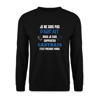 Supporter Rugby  Castrais Humour - Sweat-shirt Unisexe - noir - Devant - Alina (178cm) & Michal (187cm)