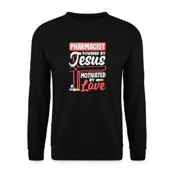 Pharmacist Jesus Christian Pharmacist - Unisex Sweatshirt - black - Front - Alina (178cm) & Michal (187cm)