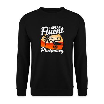 Pharmacists Speak Fluently Pharmacy Technician - Unisex Sweatshirt - black - Front - Alina (178cm) & Michal (187cm)