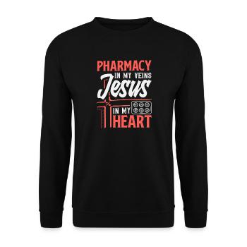 Christ Christus Apotheker Jesus Apotheke - Unisex Pullover - Schwarz - Vorne - Alina (178cm) & Michal (187cm)