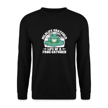 Frog Catcher Mildlife Snatcher Frog - Unisex Pullover - Schwarz - Vorne - Alina (178cm) & Michal (187cm)