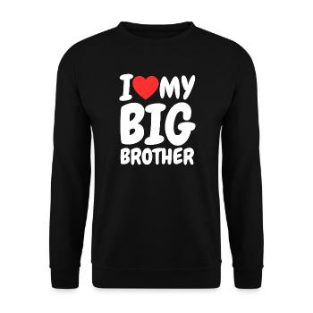 I Love My Big Brother Heart Funny Family - Unisex Sweatshirt - black - Front - Alina (178cm) & Michal (187cm)