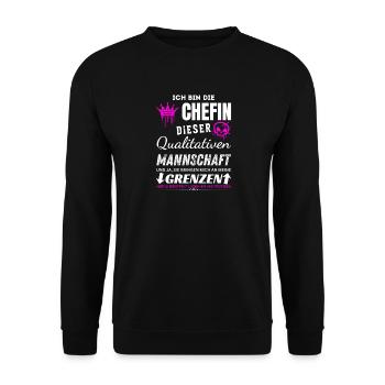 Chefin Qualitativen Mannschaft Chefin Geschenke - Unisex Sweatshirt - black - Front - Alina (178cm) & Michal (187cm)