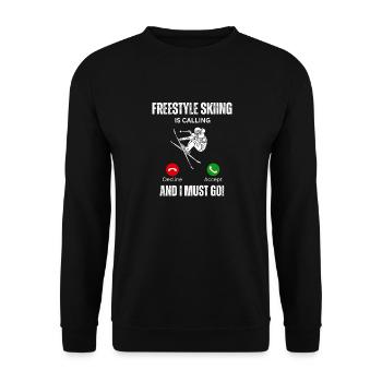 Freestyle-Ski-Berufung - Unisex Pullover - Schwarz - Vorne - Alina (178cm) & Michal (187cm)