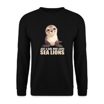 Lions de mer Lion de mer - Sweat-shirt Unisexe - noir - Devant - Alina (178cm) & Michal (187cm)
