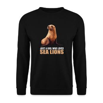 Sea Lions Sea Lion - Unisex Sweatshirt - black - Front - Alina (178cm) & Michal (187cm)