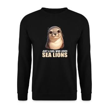 Sea Lions Sea Lion - Unisex Sweatshirt - black - Front - Alina (178cm) & Michal (187cm)