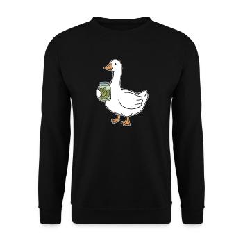 Baissez-vous avec des concombres en bocal Mason - Sweat-shirt Unisexe - noir - Devant - Alina (178cm) & Michal (187cm)