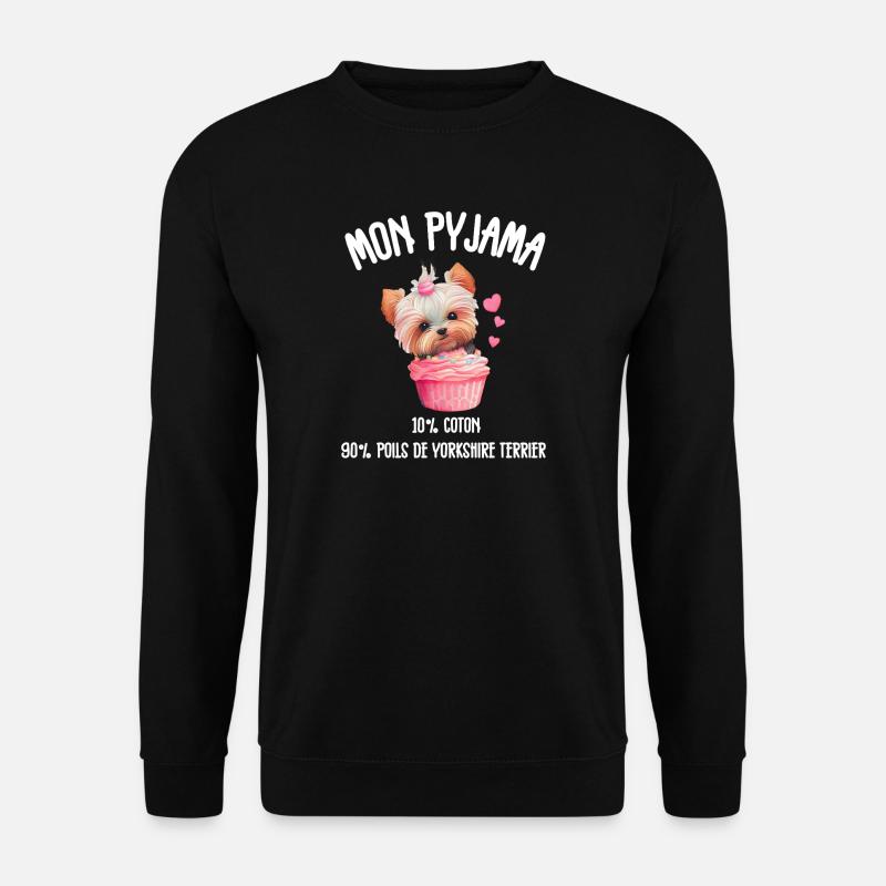 Lustige Yorkshire-Hundepyjamas  - Unisex Pullover - Schwarz