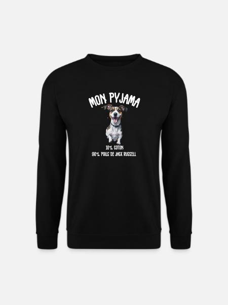 Jack Russell Dog Pajamas Humor - Unisex Sweatshirt - black
