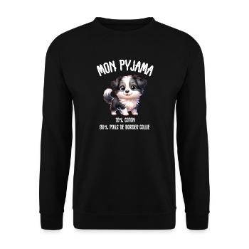 Pyjama Drôle Chien Border Collie - Sweat-shirt Unisexe - noir - Devant - Alina (178cm) & Michal (187cm)