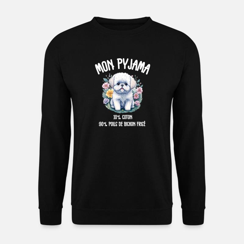 Lustiger Hund Bichon-Schlafanzug - Unisex Pullover - Schwarz