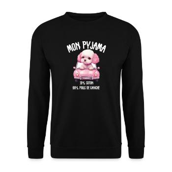 Pyjama Chien Caniche Humour - Sweat-shirt Unisexe - noir - Devant - Alina (178cm) & Michal (187cm)