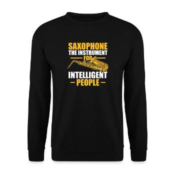 Saxophone the instrument Saxophone player - Unisex Sweatshirt - black - Front - Alina (178cm) & Michal (187cm)