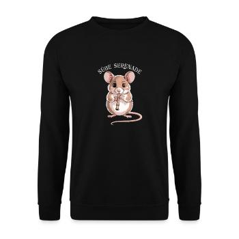 Flûte à bec - École de musique Sweet Serenade Mouse - Sweat-shirt Unisexe - noir - Devant - Alina (178cm) & Michal (187cm)