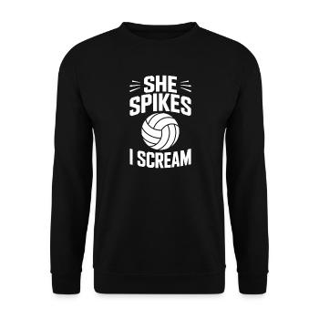 Drôle de cadeau de volley-ball en prononçant le volley-ball - Sweat-shirt Unisexe - noir - Devant - Alina (178cm) & Michal (187cm)
