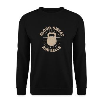 Motivation Fitness Bodybuilders Sang, Sueur & Cloches - Sweat-shirt Unisexe - noir - Devant - Alina (178cm) & Michal (187cm)