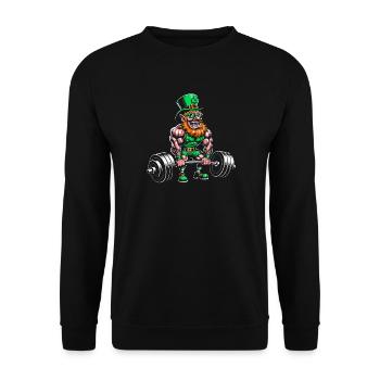 Kraft Leprechaun in fitness look - Unisex Sweatshirt - black - Front - Alina (178cm) & Michal (187cm)