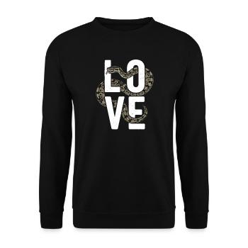 King Python Snakes LOVE Terrarium Python - Unisex Sweatshirt - black - Front - Alina (178cm) & Michal (187cm)