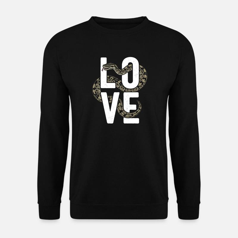 Königspython Schlangen LOVE Terrarium Python - Unisex Pullover - Schwarz