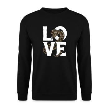 King Python Snakes LOVE Terrarium Python - Unisex Sweatshirt - black - Front - Alina (178cm) & Michal (187cm)