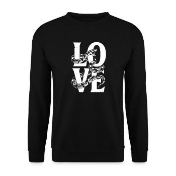 King Python Snakes LOVE Terrarium Python - Unisex Sweatshirt - black - Front - Alina (178cm) & Michal (187cm)