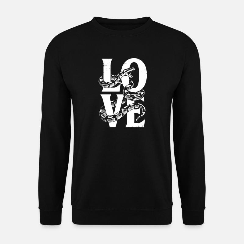 Königspython Schlangen LOVE Terrarium Python - Unisex Pullover - Schwarz