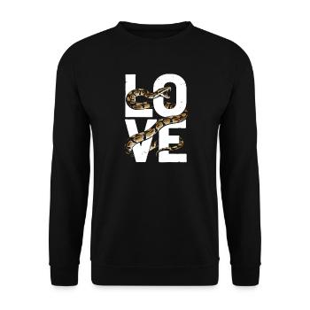 King Python Snakes LOVE Terrarium Python - Unisex Sweatshirt - black - Front - Alina (178cm) & Michal (187cm)