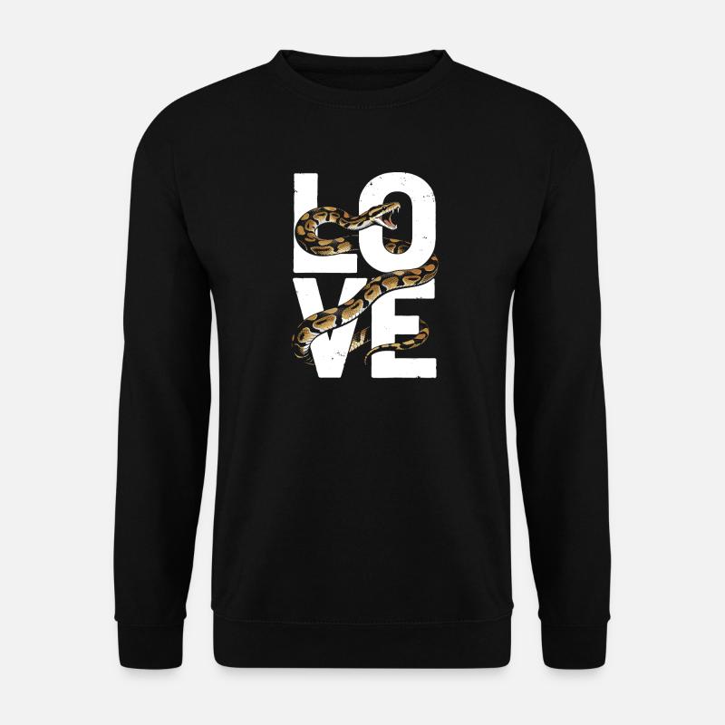 Königspython Schlangen LOVE Terrarium Python - Unisex Pullover - Schwarz