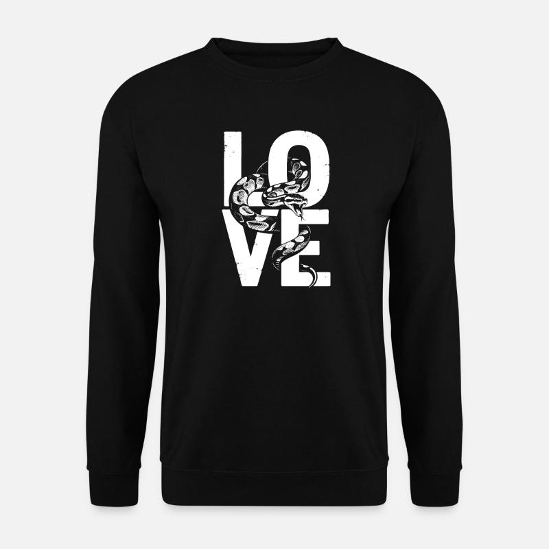 Königspython Schlangen LOVE Terrarium Python - Unisex Pullover - Schwarz