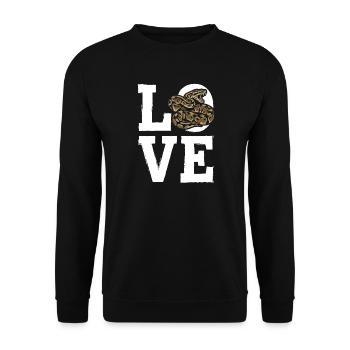 King Python Snakes LOVE Terrarium Python - Unisex Sweatshirt - black - Front - Alina (178cm) & Michal (187cm)