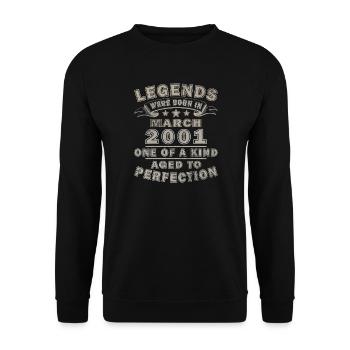 Vintage march 2001 Birthday march 2001 Retro 2001 - Unisex Sweatshirt - black - Front - Alina (178cm) & Michal (187cm)