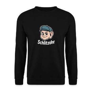 Sly Naughty Cartoon Head with Hat - Unisex Sweatshirt - black - Front - Alina (178cm) & Michal (187cm)