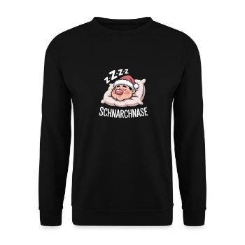 Humour du Père Noël ronflant Zzz - Sweat-shirt Unisexe - noir - Devant - Alina (178cm) & Michal (187cm)
