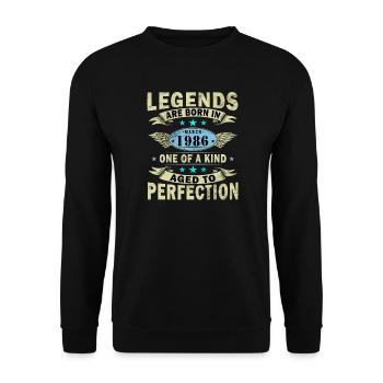Legend since March 1986 - Unisex Sweatshirt - black - Front - Alina (178cm) & Michal (187cm)