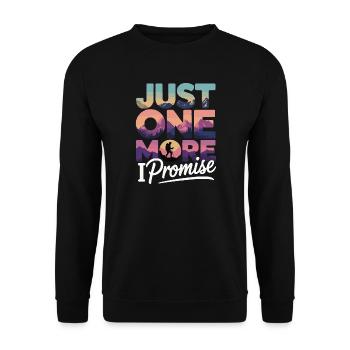 Just One More Promise - Hiking Retro - Unisex Sweatshirt - black - Front - Alina (178cm) & Michal (187cm)