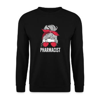 Messy Bun Pharmacist Pharmacist - Unisex Sweatshirt - black - Front - Alina (178cm) & Michal (187cm)