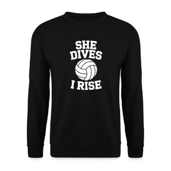 Drôle de cadeau de volley-ball en prononçant le volley-ball - Sweat-shirt Unisexe - noir - Devant - Alina (178cm) & Michal (187cm)