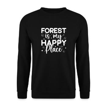 La forêt de champignons morelle est mon endroit heureux champignon - Sweat-shirt Unisexe - noir - Devant - Alina (178cm) & Michal (187cm)