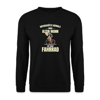 Never underestimate an old man - Unisex Sweatshirt - black - Front - Alina (178cm) & Michal (187cm)