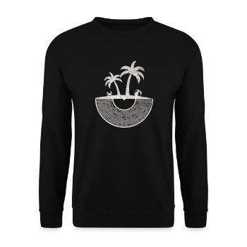 Art du coucher de soleil sur une île tropicale en vinyle - Sweat-shirt Unisexe - noir - Devant - Alina (178cm) & Michal (187cm)