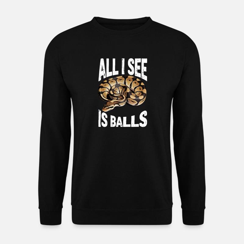 Königspython Schlangen Liebhaber Terrarium Python - Unisex Pullover - Schwarz