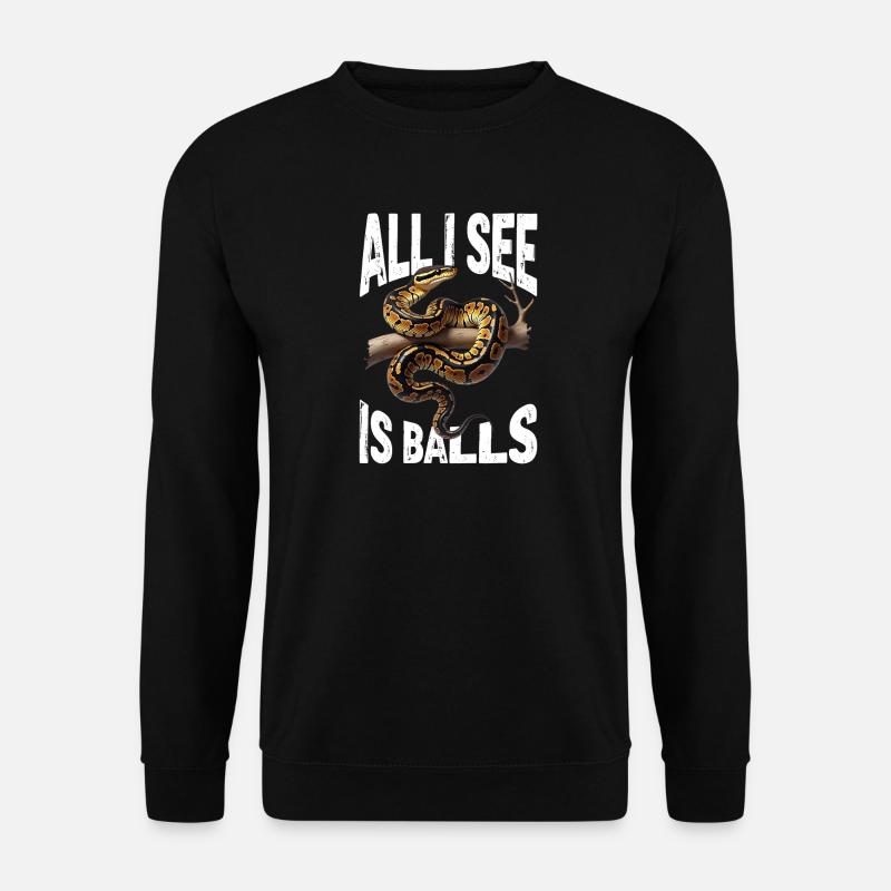 Königspython Schlangen Liebhaber Terrarium Python - Unisex Pullover - Schwarz