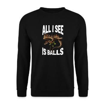 King Python Snakes Lover Terrarium Python - Unisex Sweatshirt - black - Front - Alina (178cm) & Michal (187cm)