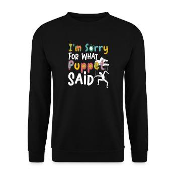 Désolé pour ce que Poppet a dit - Sweat-shirt Unisexe - noir - Devant - Alina (178cm) & Michal (187cm)
