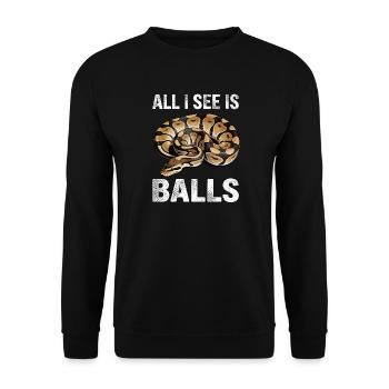 King Python Snakes Lover Terrarium Python - Unisex Sweatshirt - black - Front - Alina (178cm) & Michal (187cm)
