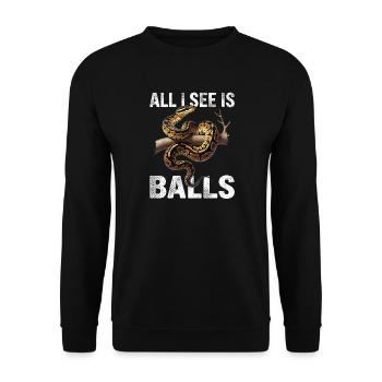 King Python Snakes Lover Terrarium Python - Unisex Sweatshirt - black - Front - Alina (178cm) & Michal (187cm)